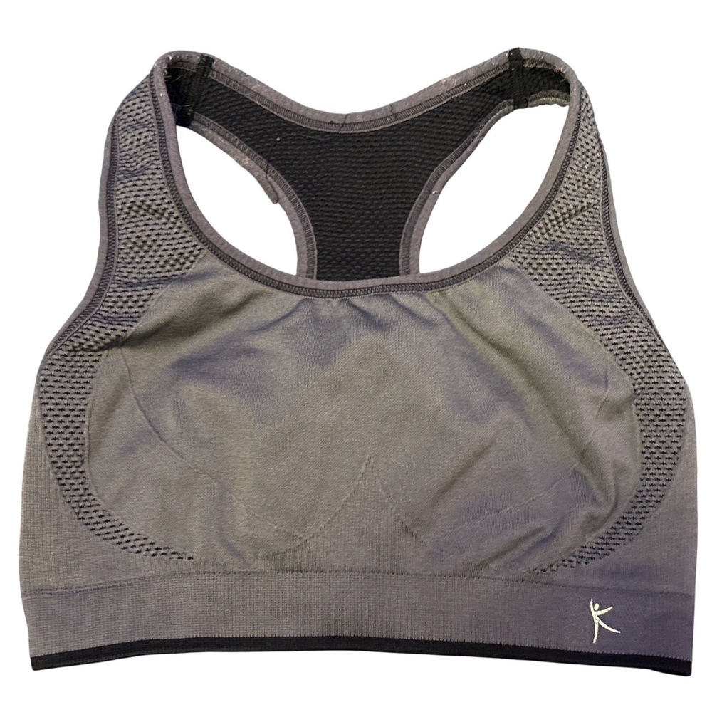 Danskin Now Women Reversible Racerback Sports‎ Bra Gray Black Size M